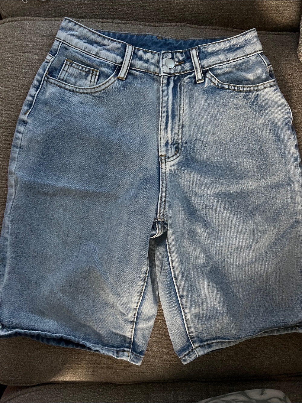 Classic Light Blue Denim Men's Shorts - Picture 1 of 5